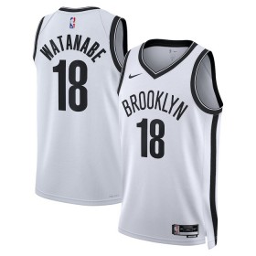 Dres Brooklyn Nets Yuta Watanabe 18 Nike 2022-23 Association Edition Bijela Swingman